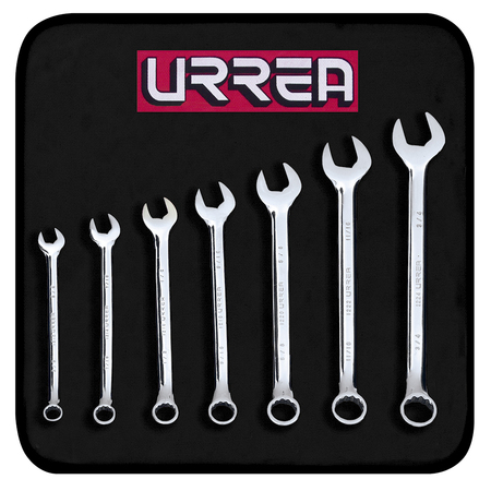 URREA Full polished 12-point combination wrench set 7 pc 1200H